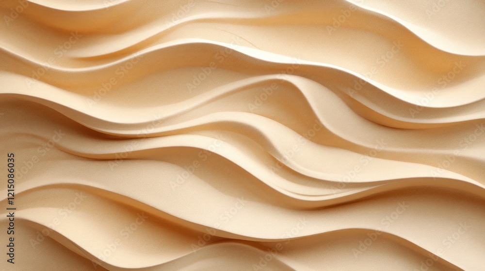 Obraz premium Beige wavy texture wall panel background