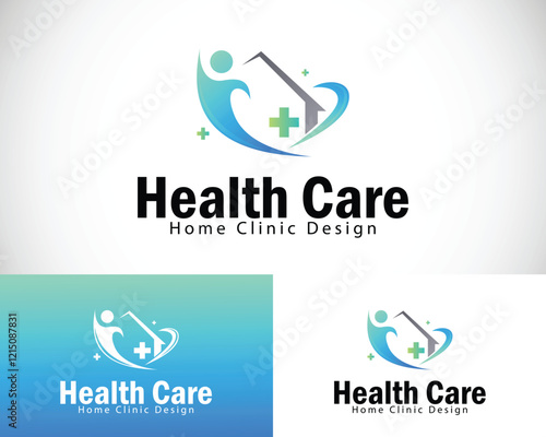 health care logo creative home clinic medical design concept icon