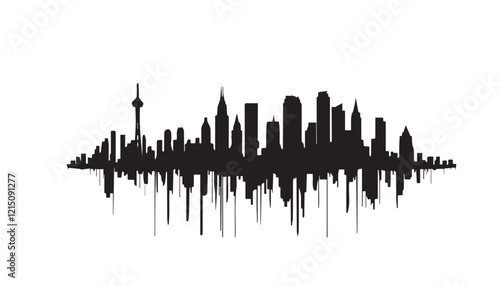 Black and white cityscape. Black cities silhouette collection. Horizontal skyline set in flat style isolated on white. vector city silhouette. 