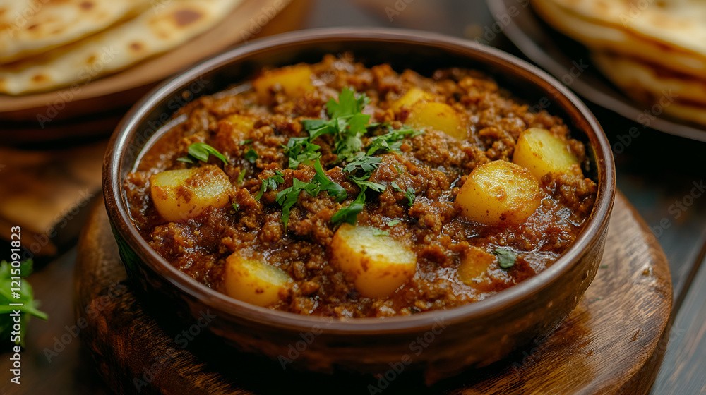 stew with potato's, vegetable and meat with chilli masala stew with potato's, vegetable and meat with chilli masala