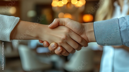 Business collaboration meeting modern office professional interaction indoor setting close-up view trust building