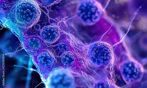 Microscopic examination reveals follicular pattern in lymph node tissue associated with follicular lymphoma diagnosis