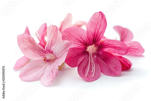 Beautiful Pink and White Flowers on a Soft White Background, Perfect for Nature and Floral Themes, Symbolizing Beauty, Freshness, and Elegance in Design Projects