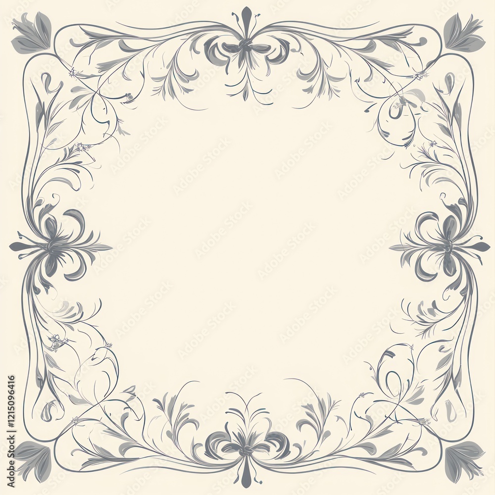 Elegant Floral Frame Design With Ornate Detailing Elegant Floral Frame Design With Ornate Detailing