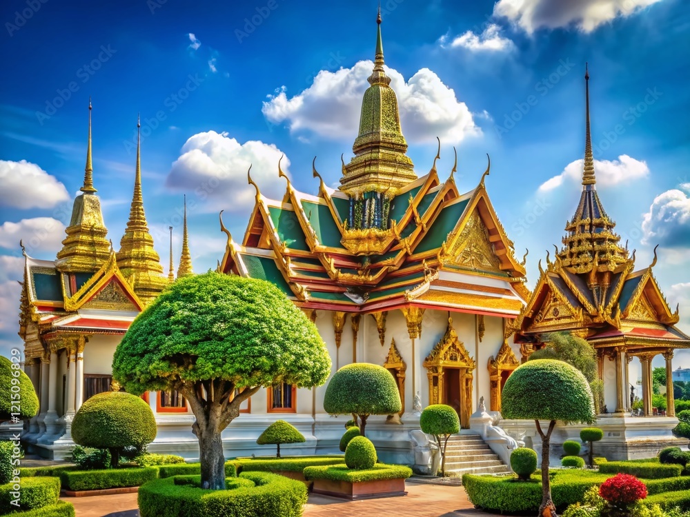 Fototapeta premium Majestic Emerald Buddha Temple Bangkok Thailand - Sacred Buddhist Shrine