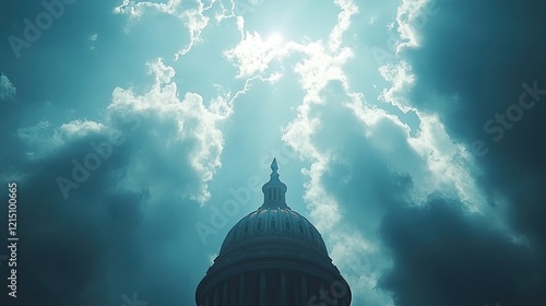 A panoramic view of the United States Capitol building,