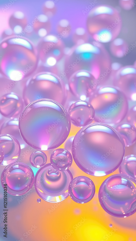 Close-up of colorful oil bubbles merging and swirling in liquid, clear, reaction, dynamic, collision, chemical reaction Close-up of colorful oil bubbles merging and swirling in liquid, clear, reaction, dynamic, collision, chemical reaction