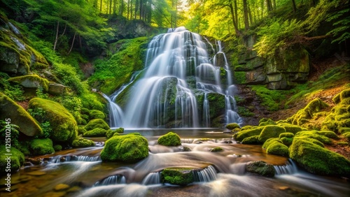 Majestic Moss Glen Falls, Stowe Vermont: Stunning Waterfall Landscape Photography photo