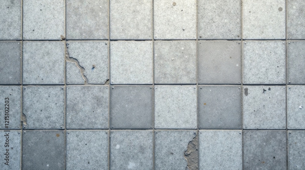 Obraz premium High-resolution image depicting a surface of weathered square tiles with subtle cracks and discoloration
