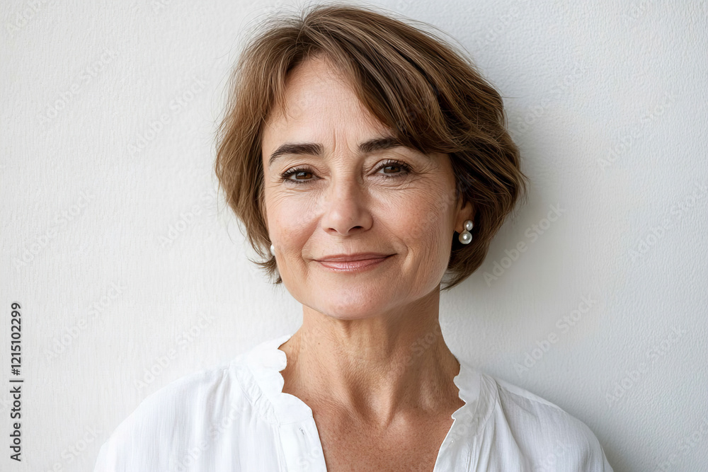 Graceful and confident middle-aged woman with natural beauty, exuding sophistication and elegance, ideal for lifestyle, wellness, and professional imagery. Graceful and confident middle-aged woman with natural beauty, exuding sophistication and elegance, ideal for lifestyle, wellness, and professional imagery.