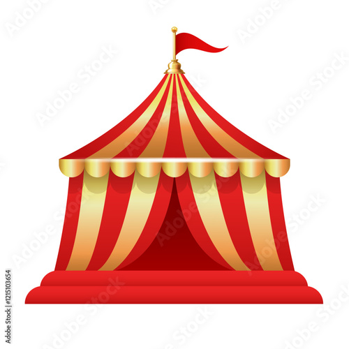 Circus tent. Vector clipart isolated on white background.