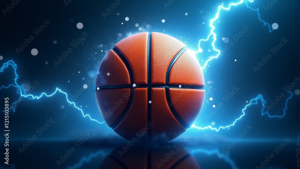 Fototapeta premium Electric basketball burst