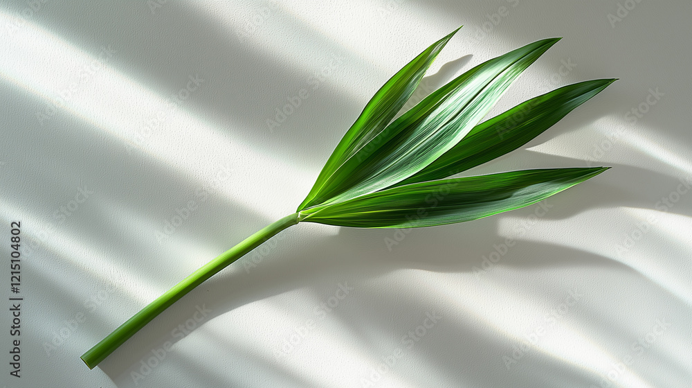 Obraz premium A single leek placed on a pristine white surface, viewed from a top-down angle.