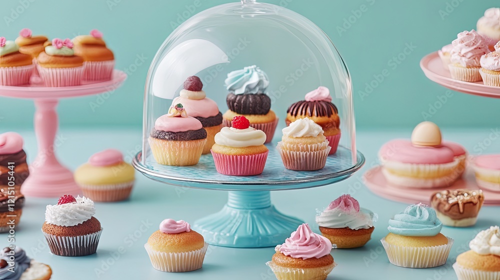 Adorable Cupcakes Displayed on a Stand Adorable Cupcakes Displayed on a Stand