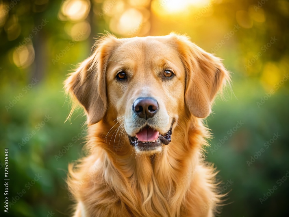 Handsome Golden Retriever Dog Posing, Right Side Copy Space, Pet Photography Handsome Golden Retriever Dog Posing, Right Side Copy Space, Pet Photography