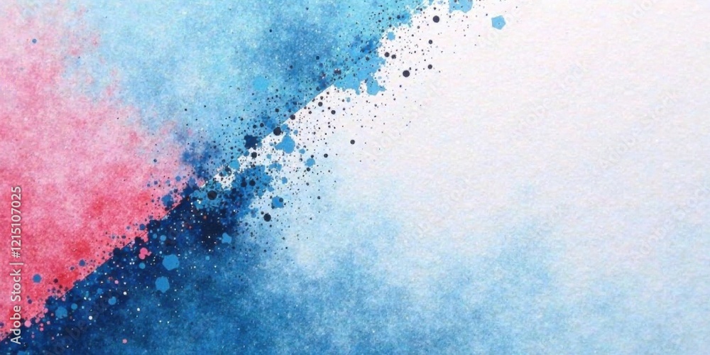 Abstract Watercolor Background with Pink, Blue, and White Hues, Splatter Design, Textured Paper Abstract Watercolor Background with Pink, Blue, and White Hues, Splatter Design, Textured Paper