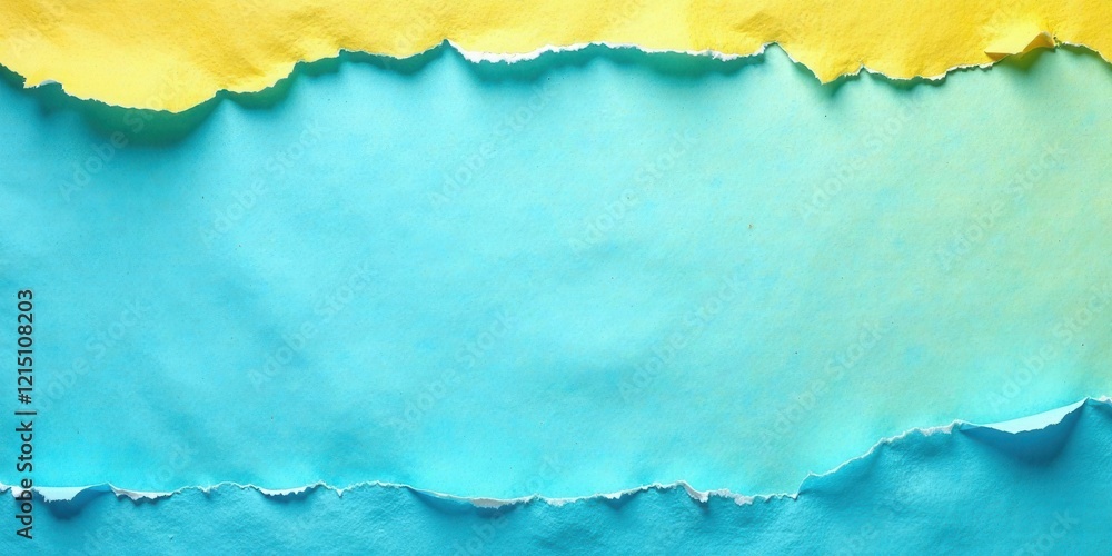 Fototapeta premium Torn Paper with Yellow and Blue Hues A Textured Background for Design Projects