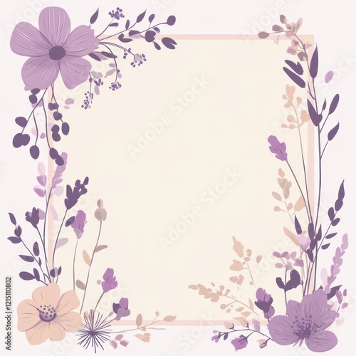 Pastel Flowers Frame Elegant Floral Design
