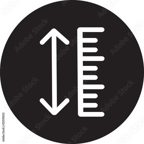 adjustable flat height icon. adjust length symbol. size adjustment arrow sign,  information sign.