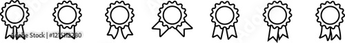 set of Quality certify badge icon. ribbon and banner. premium quality and guarantee labels. Qualification certificate medal. Quality award ribbon sign.