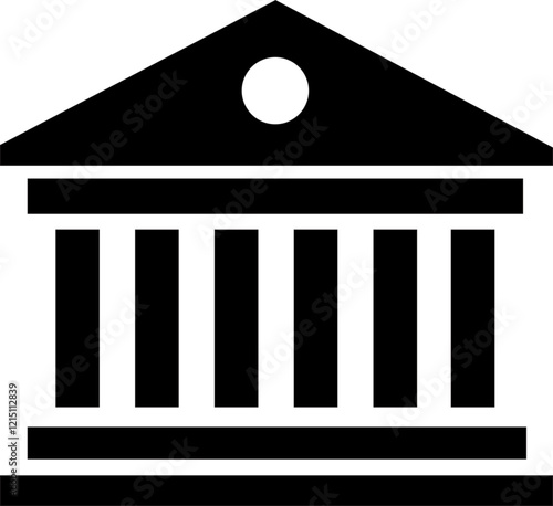 black Bank icon. Suitable for website design, logo, app, template, and ui. Bank building, best line icon