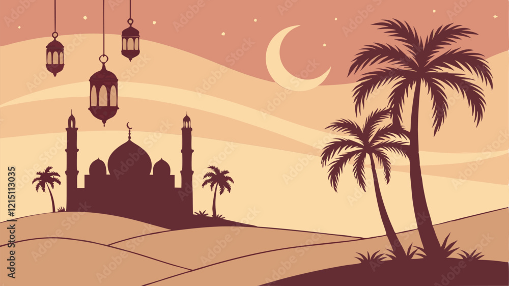 Obraz premium Ramadan Kareem background design vector illustration