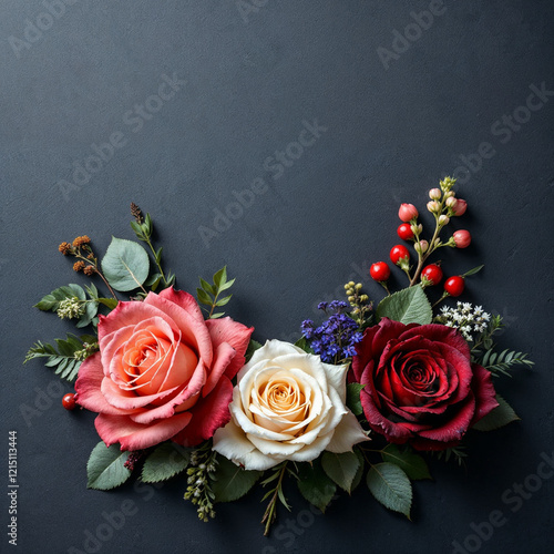 Concept photo of roses with space for text