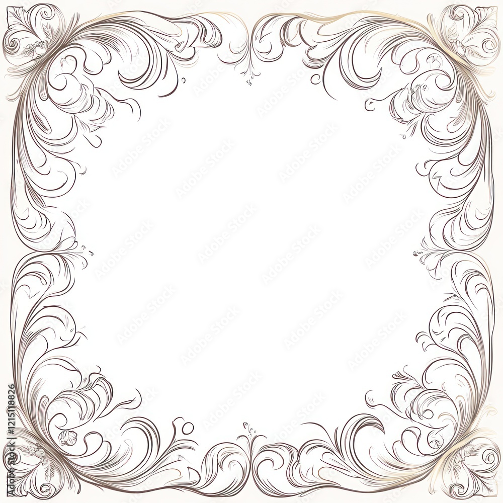 Elegant Ornate Floral Frame Design Illustration Elegant Ornate Floral Frame Design Illustration