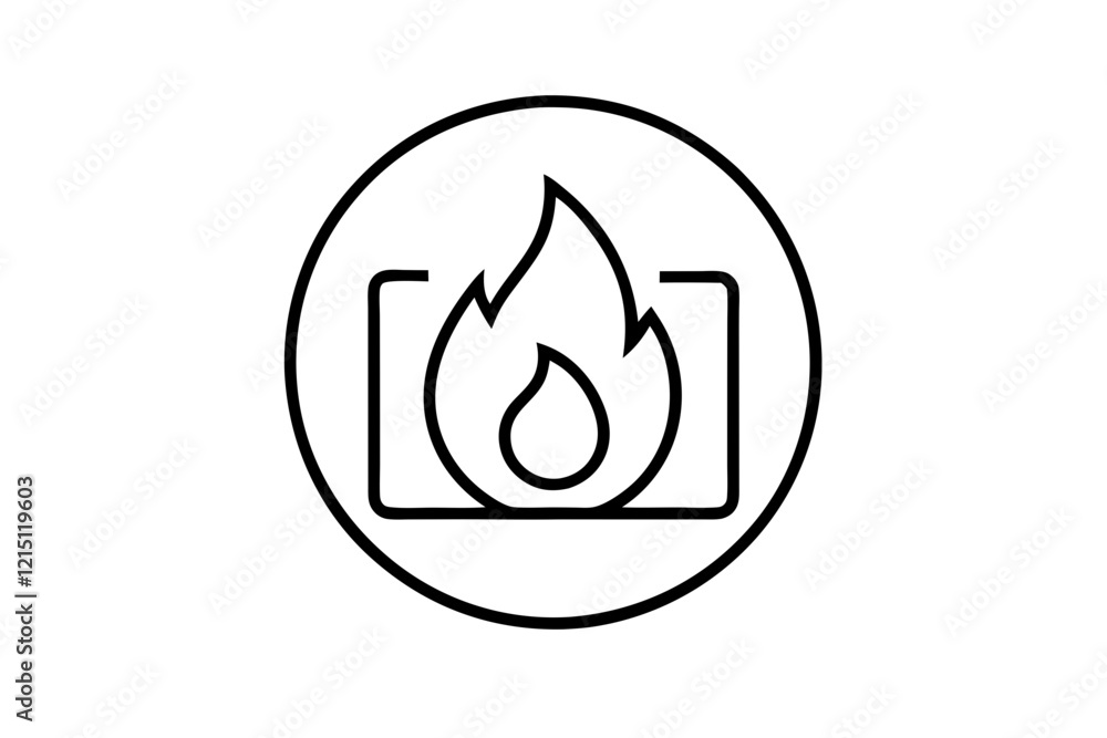 Minimalist Fire Alarm Icon in Line Art Style (SVG) Minimalist Fire Alarm Icon in Line Art Style (SVG)