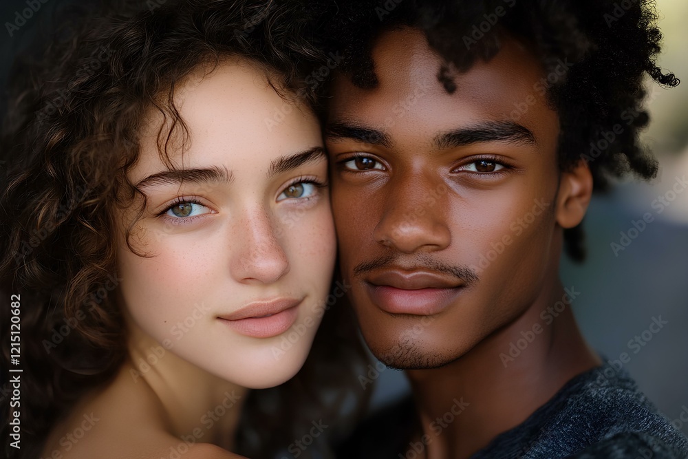 Obraz premium Young couple of mixed ethnicity 