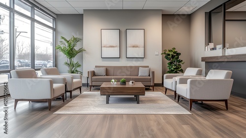 Welcoming waiting area with comfortable seating furnitures
