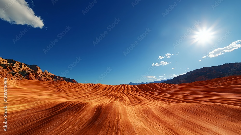Fototapeta premium Breathtaking Landscape of Striking Sandstone Waves under Bright Sky
