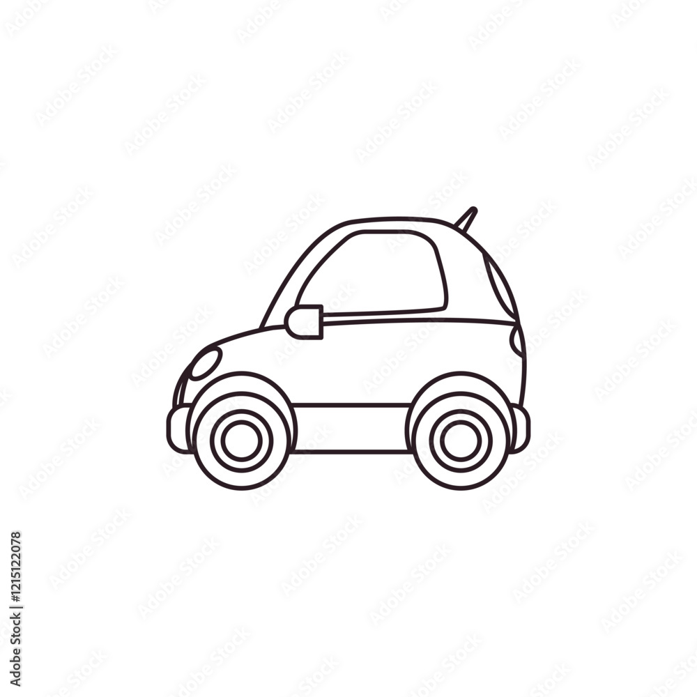 Fotografie red car emoji illustration vector