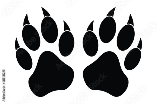 Tiger footprints silhouette logo icon vector illustration.