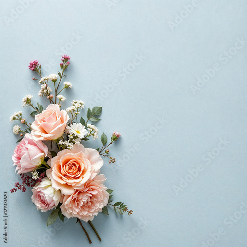 Concept photo of pink roses with space for text