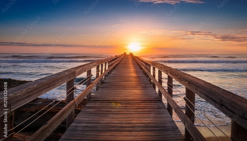 Fototapeta premium wooden bridge over the sea