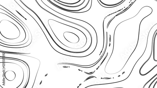 Topographic map contours in hilly or mountainous terrain, similar cartography illustration. Topography and geography map grid abstract backdrop.