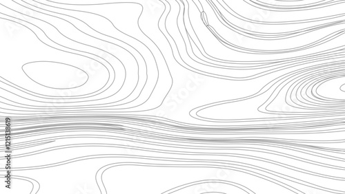 Topographic map contours in hilly or mountainous terrain, similar cartography illustration. Topography and geography map grid abstract backdrop.