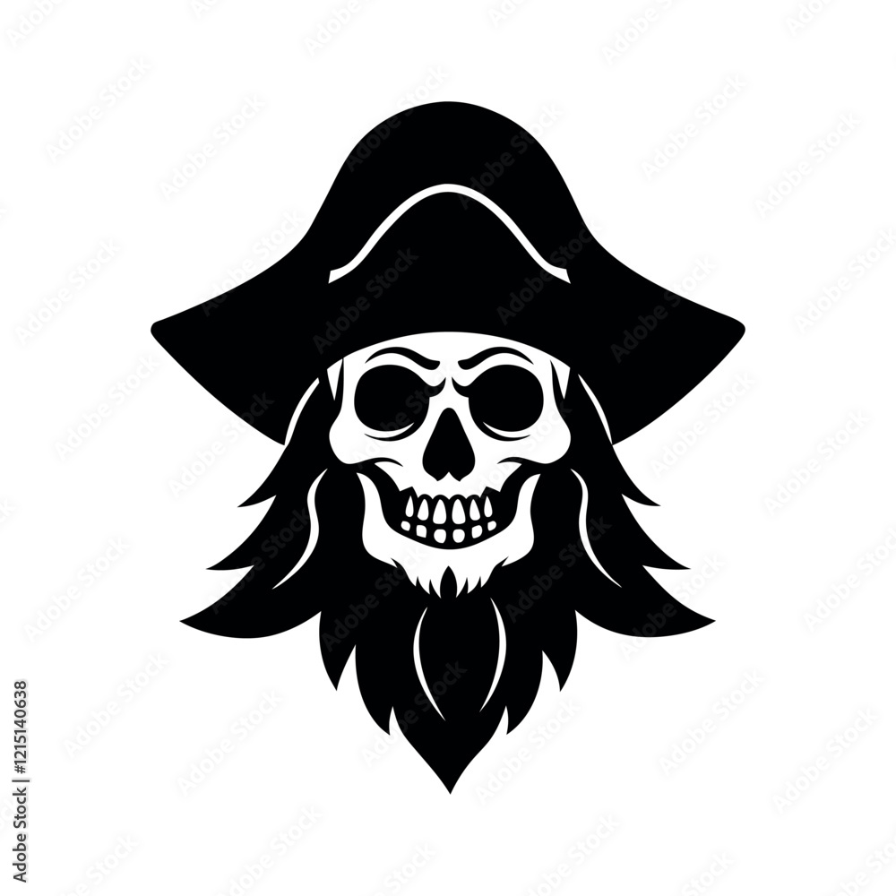 skull wearing a hat vector illustration skull wearing a hat vector illustration