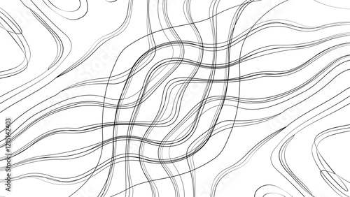 Topographic map contours in hilly or mountainous terrain, similar cartography illustration. Topography and geography map grid abstract backdrop.