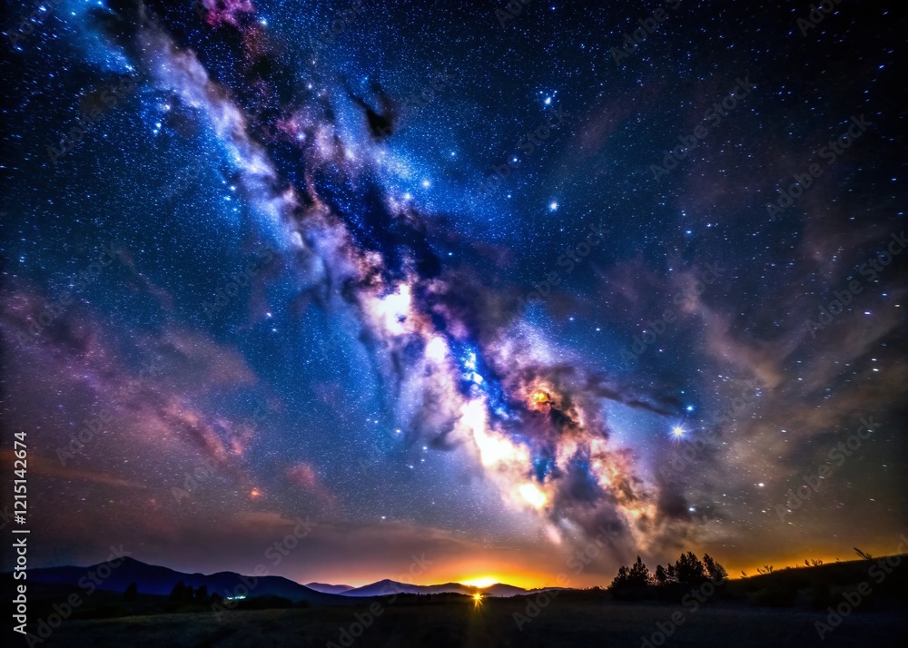 Fototapeta premium Minimalist Milky Way Galaxy Night Sky Astrophotography