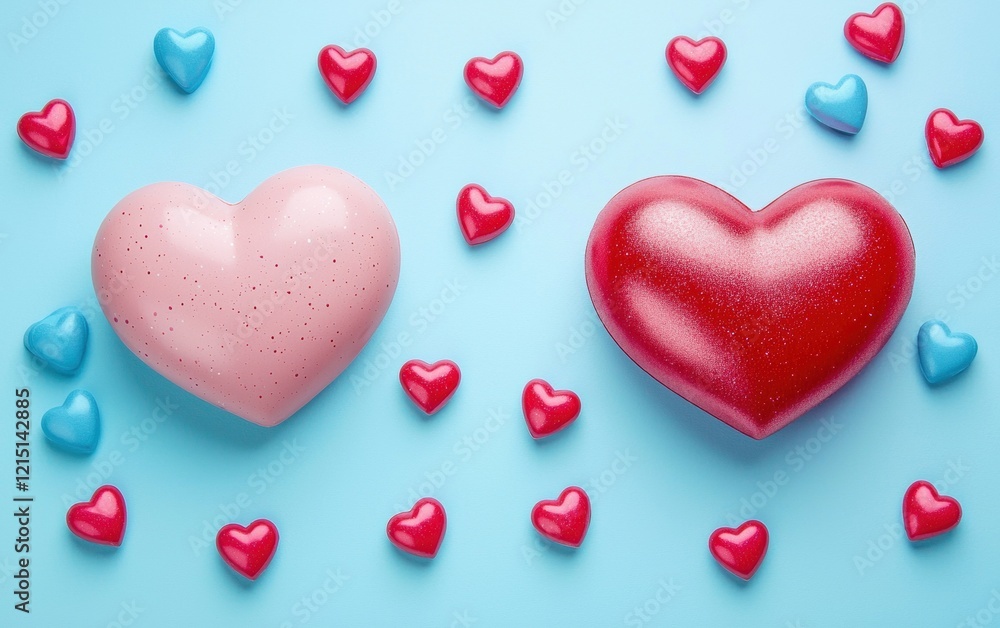 Fototapeta premium Saint Valentines Day and 8 march womans day bright background