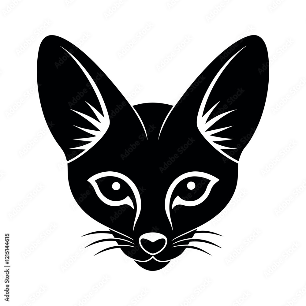 black and white fox had vector illustration black and white fox had vector illustration
