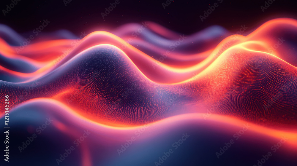 Soft and flowing waves of red and blue light create a tranquil and meditative atmosphere, capturing the essence of movement in a vibrant abstract form. Soft and flowing waves of red and blue light create a tranquil and meditative atmosphere, capturing the essence of movement in a vibrant abstract form.