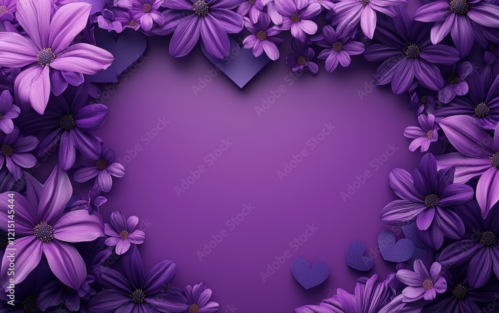 Fototapeta premium Saint Valentines Day and 8 march womans day purple 3d background