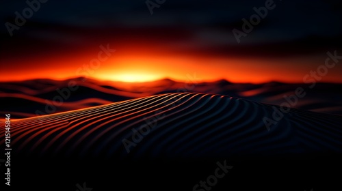 Mesmerizing Sunset Over Undulating Sand Dunes in Warm Tones photo