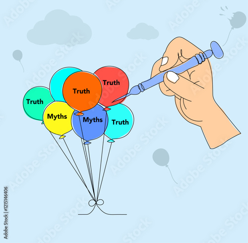 Debunking Myths - A Truth-Driven Illustration