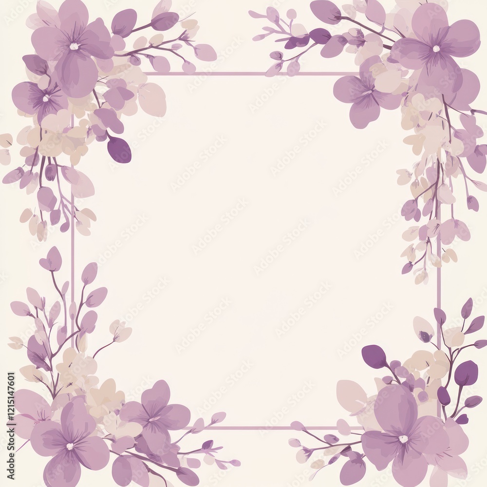 Lavender Flowers Frame Elegant Floral Design Lavender Flowers Frame Elegant Floral Design