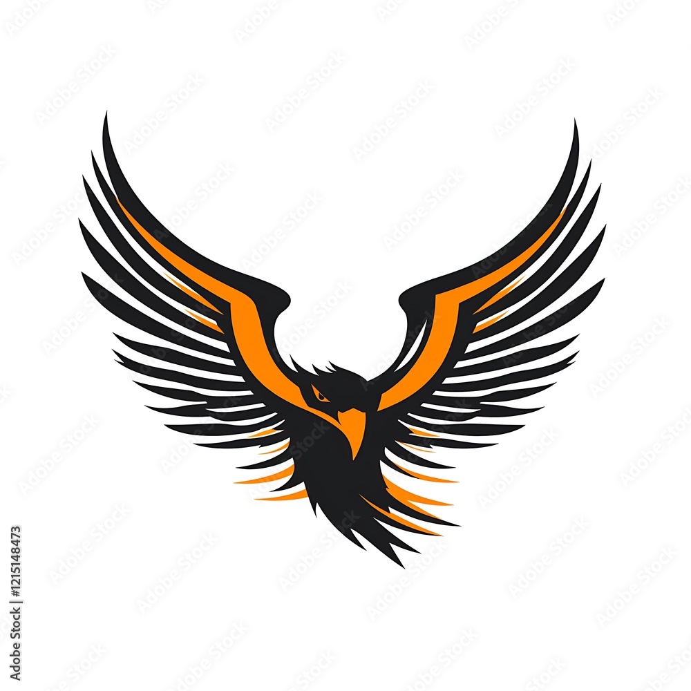 Fototapeta premium Golden eagle artwork glowing brightly against a deep, darkened background image