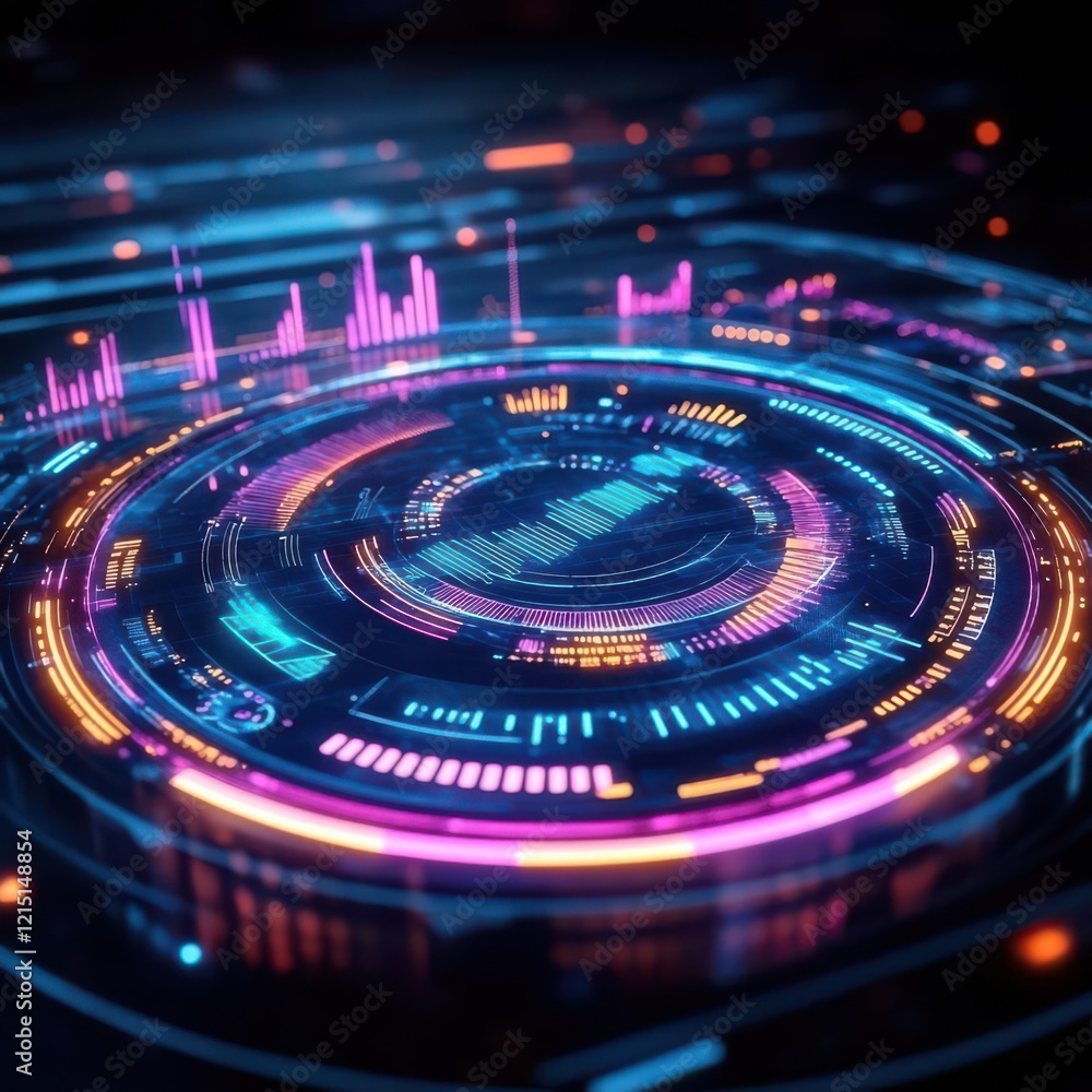 Illustrate a stylish, futuristic holographic projection showcasing dynamic branding and market research statistics Illustrate a stylish, futuristic holographic projection showcasing dynamic branding and market research statistics